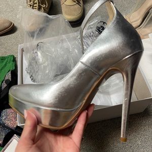 NWT Silver Heels